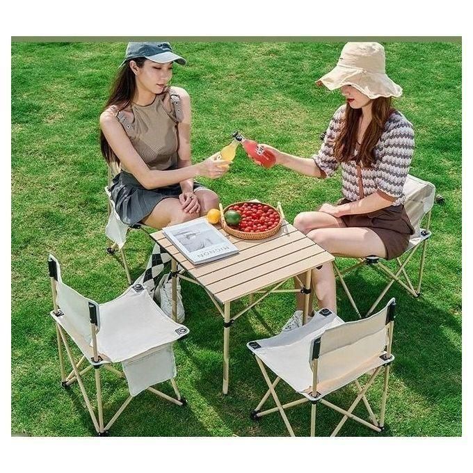 Pack de Table et 4 chaises de Camping pliantes,Portable pour voyage