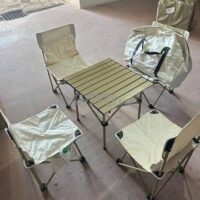 Pack de Table et 4 chaises de Camping pliantes,Portable pour voyage 3
