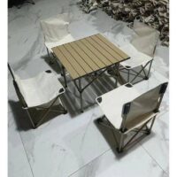 Pack de Table et 4 chaises de Camping pliantes,Portable pour voyage 2
