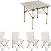 Pack de Table et 4 chaises de Camping pliantes,Portable pour voyage 1