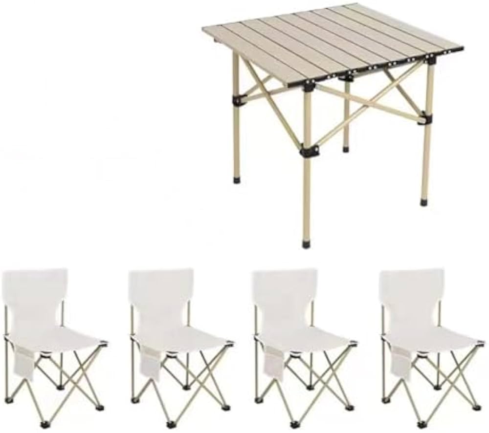 Pack de Table et 4 chaises de Camping pliantes,Portable pour voyage