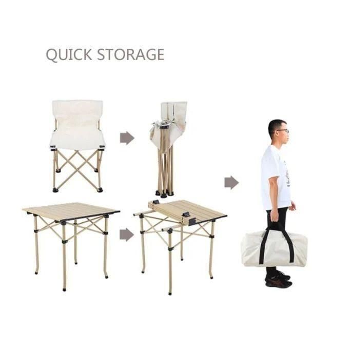 Pack de Table et 4 chaises de Camping pliantes,Portable pour voyage