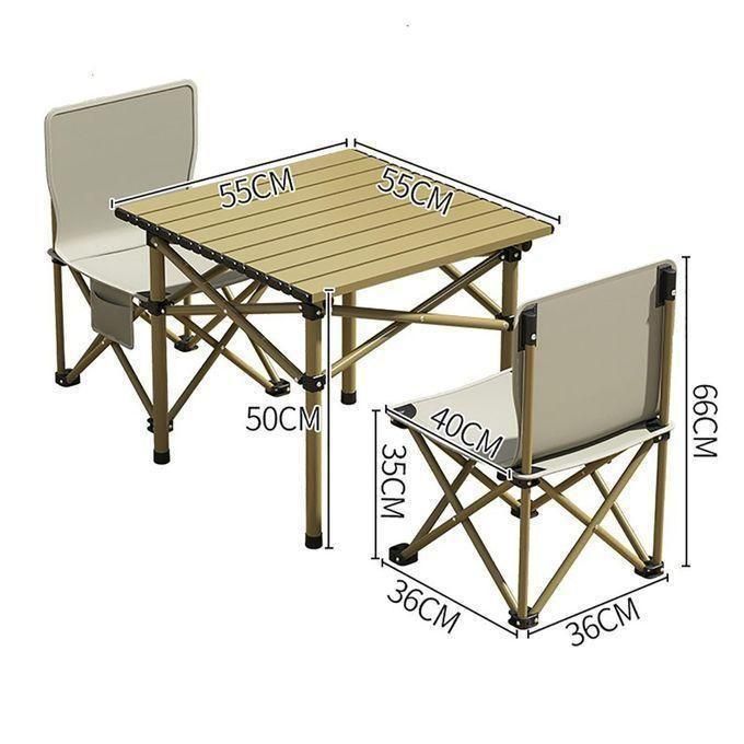 Pack de Table et 4 chaises de Camping pliantes,Portable pour voyage